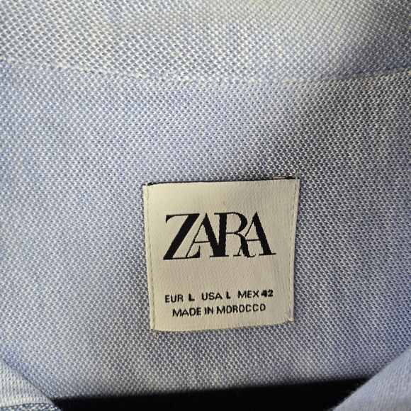 Zara Light Blue Casual Button Down Shirt - Picture 3 of 4